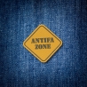 Antifa Aufnäher, antifaschistischer Aufnäher, gelb & schwarz, 8 cm, gestickt, gegen Rechts, Streetwear
