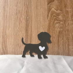 Gestickter Silhouette Dackel Aufnäher: Anpassbare Farben, 7,5 cm Hundeliebhaber Geschenk
