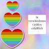 Pride Herz Patch gestickter Regenbogen, kleines Bügelbild queer merch
