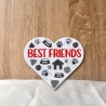 Dog Lover Patch, BFF Herz, gestickt, 9 cm Rot & Schwarz