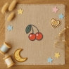 Retro Patch Kirschen– Stickpatch in Wunschgröße | Vintage, Rockabilly, Frucht