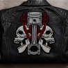 Großer Totenkopf Biker Patch –22 x 24 cm | Totenkopf Aufnäher rot schwarz | Motorrad Rocker Style