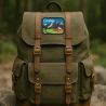 Camping Aufnäher 10 cm, Outdoor Berge und Natur Motiv, zum aufbügeln