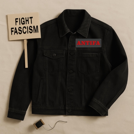 ANTIFA Aufnäher – 9 cm | Regenbogen oder Rot auf Schwarz | Bügelbild Applikation
