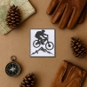 Mountainbike Patch, Mountainbike Patch, Silhouette 8 cm Bügelbild, schwarze Stickerei