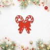 Gestickter Zuckerstangen Aufnäher: Weihnachtsschleife (6 cm)