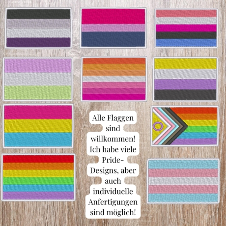 Pride Flagge Patch gesticktes Regenbogen Bügelbild LGBTQ Pride Accessoires für Jacke, Tasche, Hut
