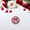 Valentinstag Bügelbild, glückliches Gesicht mit Herzen, romantische Liebe Stickerei, 4,5 cm