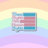 Trans Rechte: Gestickter Pride Aufnäher (9 cm) Blau, Pink & Weiß