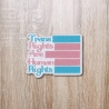Trans Rechte: Gestickter Pride Aufnäher (9 cm) Blau, Pink & Weiß
