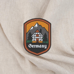 Deutschland Aufnäher – Souvenir Abzeichen, Berg & Haus