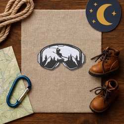 Ski Patch für Tasche Ski Aufnäher Berglandschaft Natur gestickt