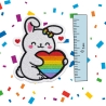 LGBTQ+ Bunny Pride Patch 9 cm, gesticktes Accessoire zum Aufnähen oder Aufbügeln