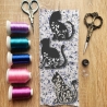 Blumen Katze Patch: Gestickte Applikation, anpassbare Farben (7 cm)