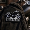 Biker Patch Born toRide, Aufnäher mit Motorrad, Aufnäher, 12 cm
