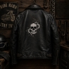 Totenkopf aufnäher groß bestickt,schwarz weiß rückenpatch,Biker Motorradweste