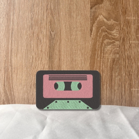 Retro Aufnäher: Kassette 80er Jahre Mixtape Stickapplikation