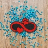Paw Heart Infinity Gestickter Aufnäher - Anpassbare Farben