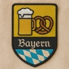 Gestickter Aufnäher Bayern Aufnäher, blau weiß, ca 8 cm, zum aufbügeln