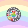 Pride Aufnäher – Rundes LGBTQ+ Aufnäher mit Peace-Zeichen, Regenbogen