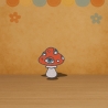Augen Pilz Aufnäher – Psychedelic Mushroom Aufnäher | 6 cm Zierband | Rot & Weiß