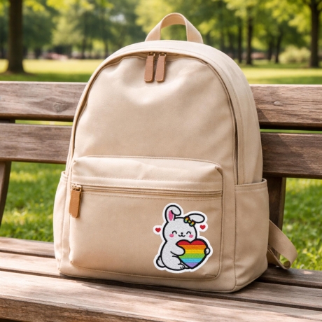 LGBTQ+ Bunny Pride Patch 9 cm, gesticktes Accessoire zum Aufnähen oder Aufbügeln