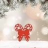 Gestickter Zuckerstangen Aufnäher: Weihnachtsschleife (6 cm)