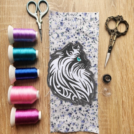Cat Patch, Augenfarbe nach Wunsch, DIY Tierliebhaber Geschenk