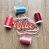 Retro Aufnäher | Bunte Vibe Gestickte 70er Jahre Regenbogen Applikation | 8,5cm