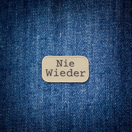 Nie wieder Patch: Politisches Aufbügler, gestickte Applikation
