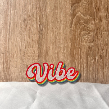 Retro Aufnäher | Bunte Vibe Gestickte 70er Jahre Regenbogen Applikation | 8,5cm