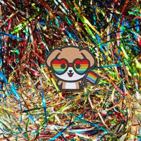Pride Aufnäher – Bestickter Corgis LGBTQ+ Aufnäher, Regenbogen Flagge