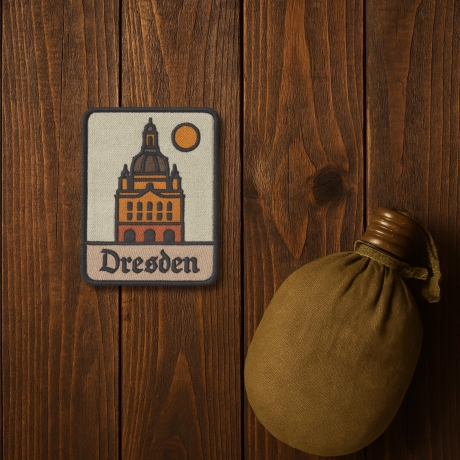 Dresden Aufnäher – Gestickter Aufnäher mit Frauenkirche, Deutschland Souvenir (ca. 8 cm) Filz, Polyester