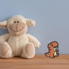 Orange Dinosaurier Patch, zum aufbügeln oder aufnähen, 7.5 cm, gestickte Applikation