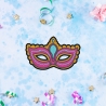 Fasching Aufnäher, Kostüm-Maske, 9 cm, rosa