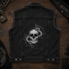 Totenkopf aufnäher groß bestickt,schwarz weiß rückenpatch,Biker Motorradweste