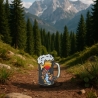 Beer Patch, Bierkrug mit Outdoor Details, oranger und roter Sonnenuntergang, 7 cm