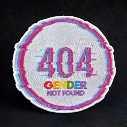 Pride Patch 404 Gender Not schmieden, Regenbogen Aufnäher, gesticktes Abzeichen