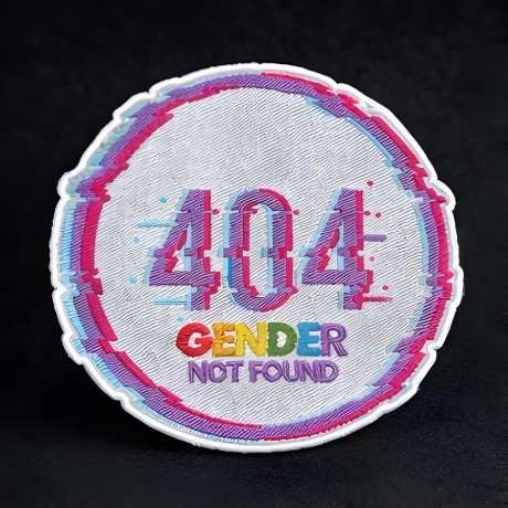 Pride Patch 404 Gender Not schmieden, Regenbogen Aufnäher, gesticktes Abzeichen