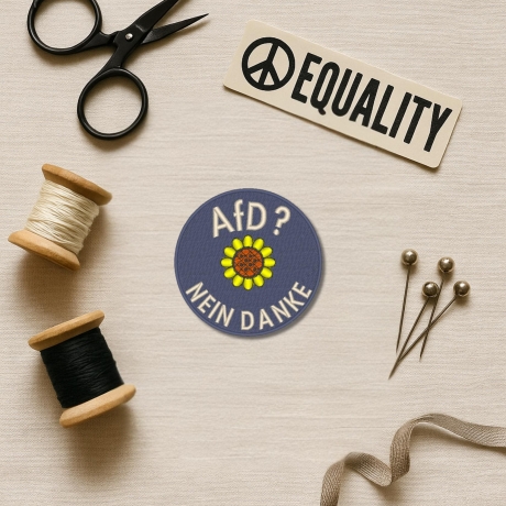 Politischer Aufnäher | Anti-AFD gestickte Applikation aus Applikation, ca 8 cm zum Aufbügeln