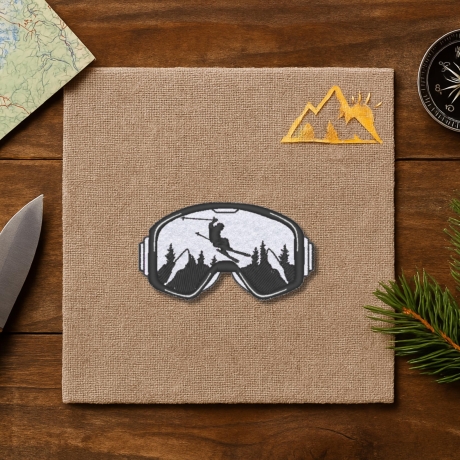 Ski Patch für Tasche Ski Aufnäher Berglandschaft Natur gestickt
