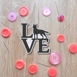 Hunde Aufnäher: Gestickte Silhouette Applikation, Farben anpassbar