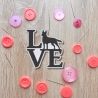 Hunde Aufnäher: Gestickte Silhouette Applikation, Farben anpassbar