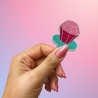 Retro Aufnäher | Diamant Ring Pop | Gestickte Applikation zum Aufbügeln | 6cm