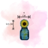 Sonnenblume Aufnäher | Blumen im Einmachglas Bügelbild, gestickte Applikation