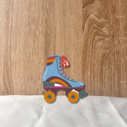 Retro Rollschuh-Patch: Gestickte Applikation im 70s/80s Style