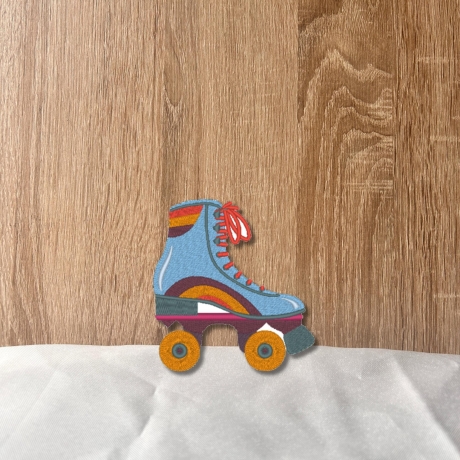 Retro Rollschuh-Patch: Gestickte Applikation im 70s/80s Style