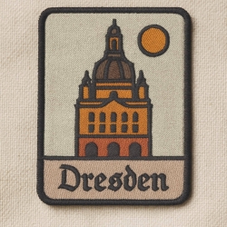 Dresden Aufnäher – Gestickter Aufnäher mit Frauenkirche, Deutschland Souvenir (ca. 8 cm) Filz, Polyester