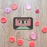Retro Aufnäher: Kassette 80er Jahre Mixtape Stickapplikation