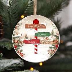 Familie Weihnachten benutzerdefinierte Ornament | Bis zu 9 Namen | Personalisierte Urlaub Dekor